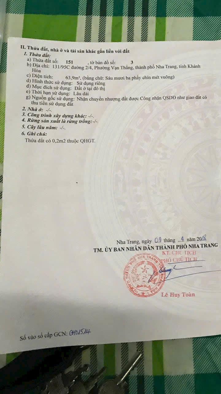 **CẦN BÁN NHÀ 2 TẦNG MỚI TINH HẺM Ô TÔ VẠN THẮNG, TP NHA TRANG**  
**Giá bán: 3.65 tỷ**2140229