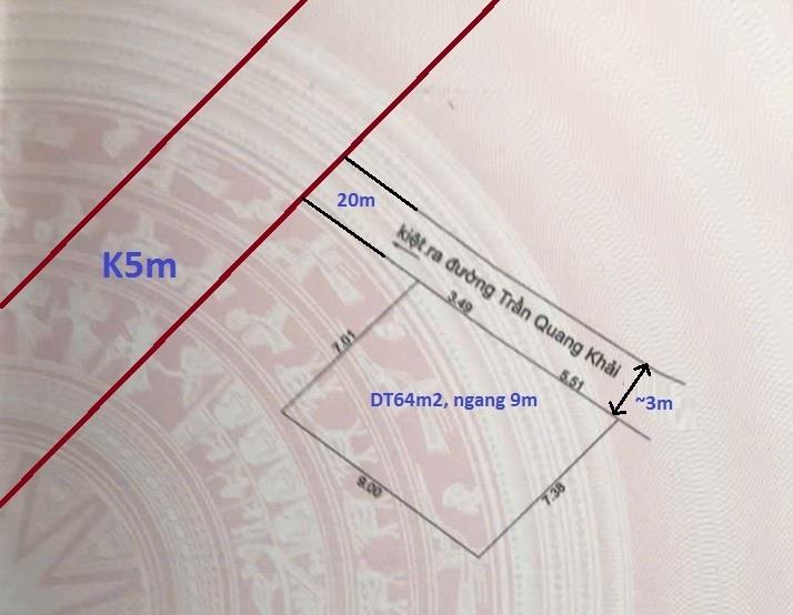 ►  Đất Kiệt rộng, sát Ô tô, Kinh doanh, Trần Quang Khải, 64m2, ngang 9, vuông, 2.25 tỷ2066542