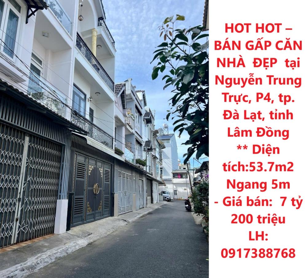 HOT HOT – BÁN GẤP CĂN NHÀ  ĐẸP  tại  Nguyễn Trung Trực, P4, tp. Đà Lạt, tỉnh Lâm Đồng2085240