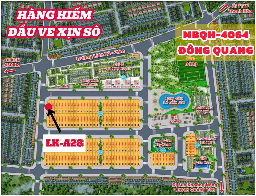 Bán lô đầu ve hàng hiếm tại MBQH 4064 xã Đông Quang, huyện Đông Sơn, Thanh Hóa2120788