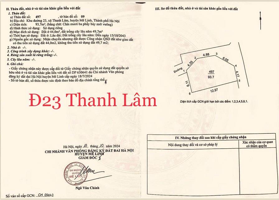 Hàng hiếm sót lại Lô Góc Thanh Lâm, Mê Linh, Hà Nội2136949