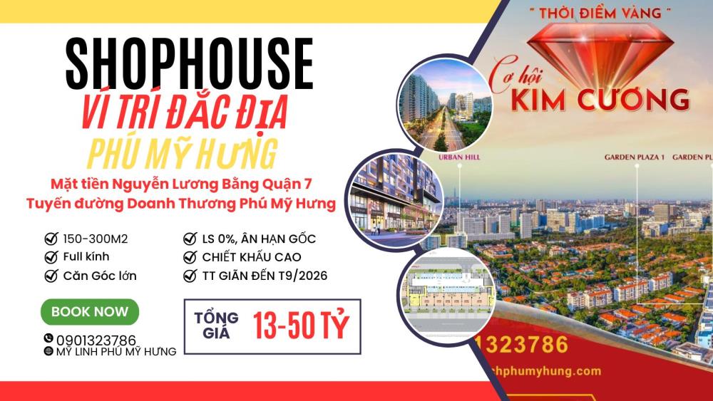 BÁN SHOPHOUSE PHÚ MỸ HƯNG - MUA TT CĐT- VỊ TRÍ ĐẸP NHẤT- 09013237862206765