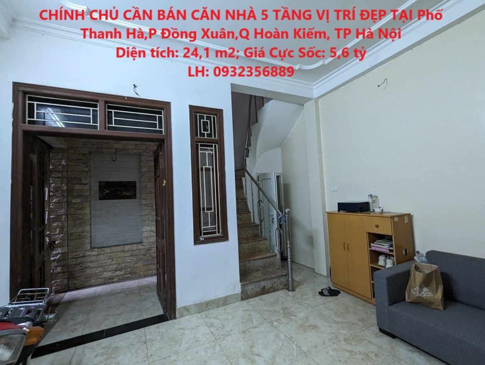 CHÍNH CHỦ CẦN BÁN CĂN NHÀ 5 TẦNG VỊ TRÍ ĐẸP TẠI Phố Thanh Hà,P Đồng Xuân,Q Hoàn Kiếm, TP Hà Nội2147311