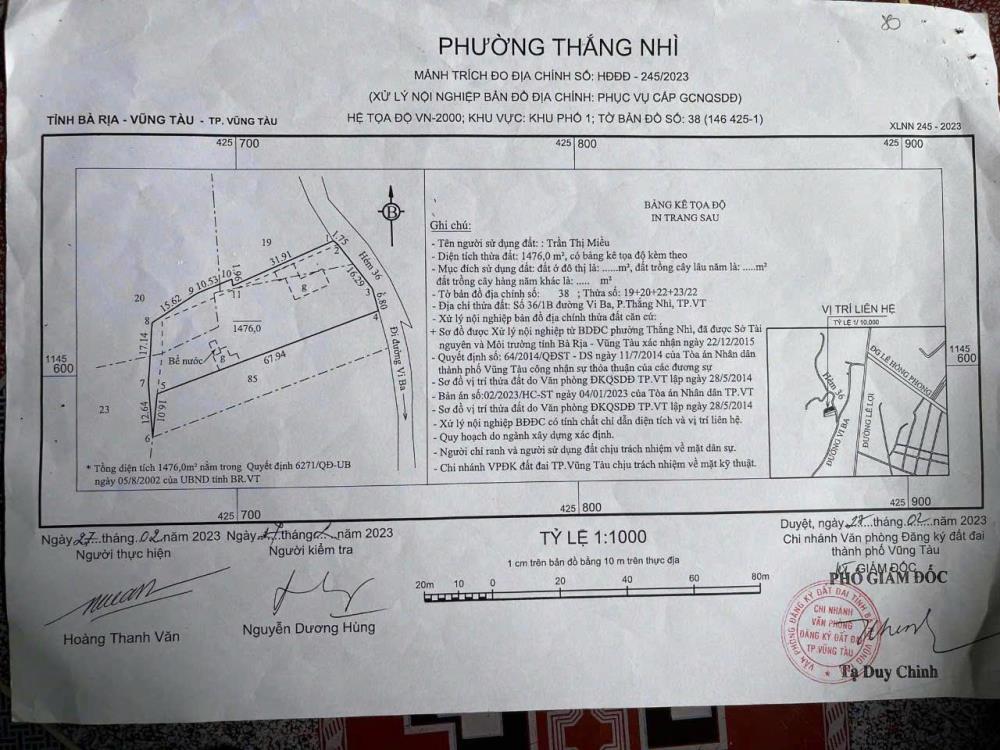 CHÍNH CHỦ Cần Bán Nhanh Đất Tại Đường Vi Ba, Phường Thắng Nhì, Thành phố Vũng Tàu, Bà Rịa - Vũng Tàu2120804