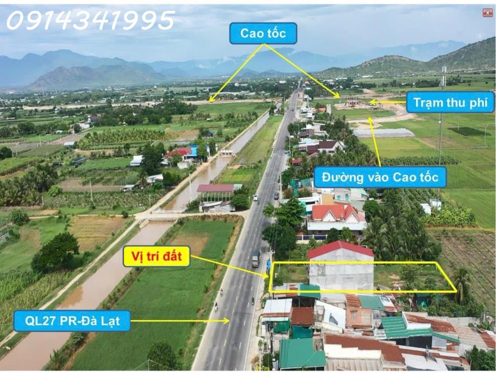 Nút giao cao tốc Cam Lâm Vĩnh Hảo. Mặt QL27A, 20x50m sân bay Thành Sơn 5km, QL1 6km2082296