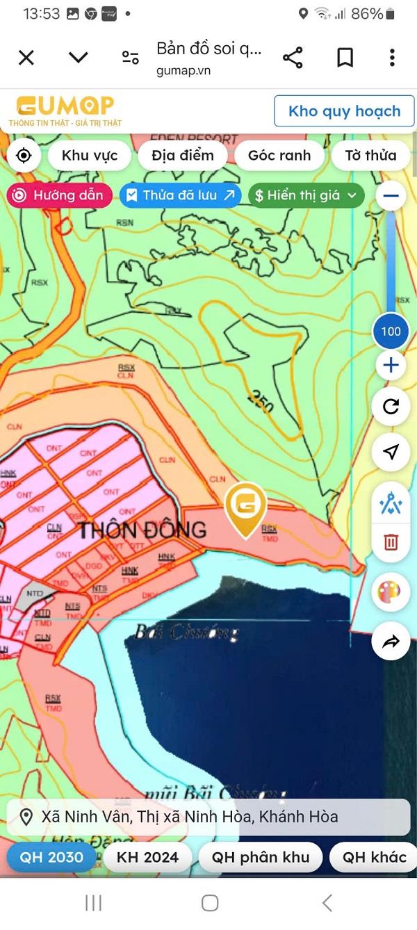 Chính chủ bán đất trước mặt biển, đường  8m - Đc: thôn Đông, Ninh Vân, tx Ninh Hòa, Khánh Hòa2099188