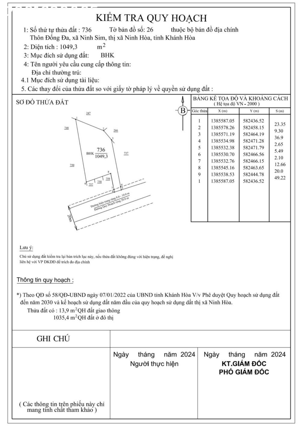 Hàng Hot Ninh Sim, Ninh Hòa, Khánh hòa, HNK QH thổ Cư Giá Chỉ 620k / m2 cạnh khu công nghiệp Ninh Xuân2248428