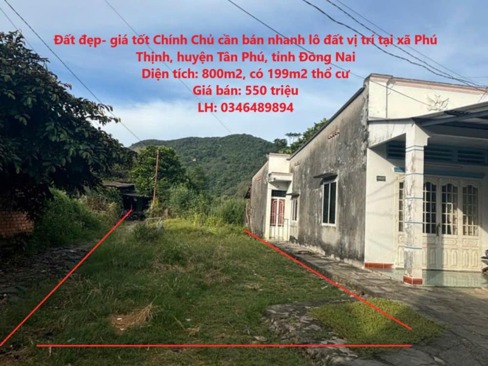 Đất đẹp- giá tốt Chính Chủ cần bán nhanh lô đất vị trí tại huyện Tân Phú, tỉnh Đồng Nai2150701