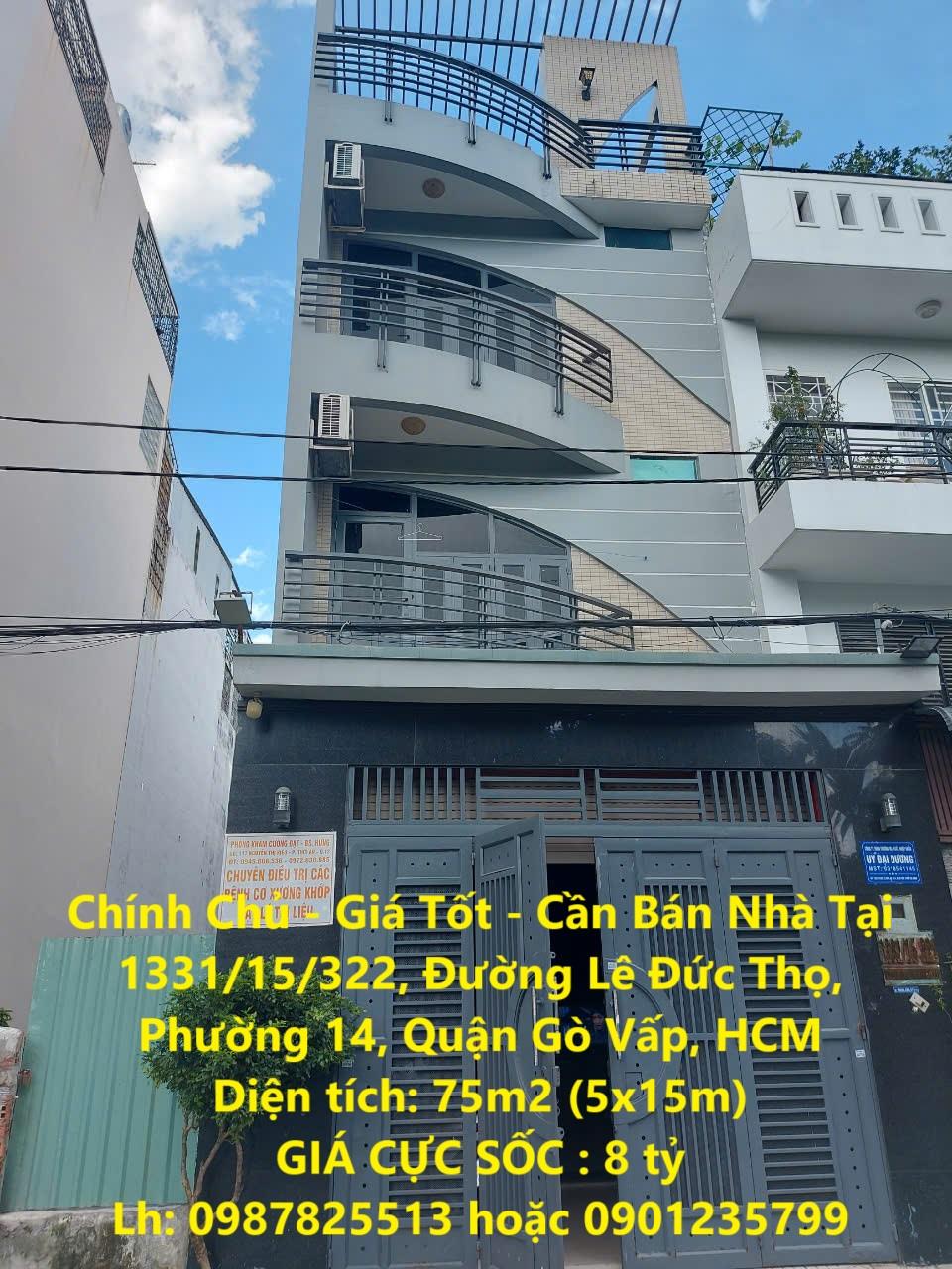 Chính Chủ - Giá Tốt - Cần Bán Nhà Tại 1331/15/322, Đường Lê Đức Thọ, Phường 14, Quận Gò Vấp, HCM2081410