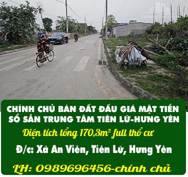 CHÍNH CHỦ BÁN ĐẤT ĐẤU GIÁ MẶT TIỀN SỔ SẴN TRUNG TÂM TIÊN LỮ-HƯNG YÊN2145646