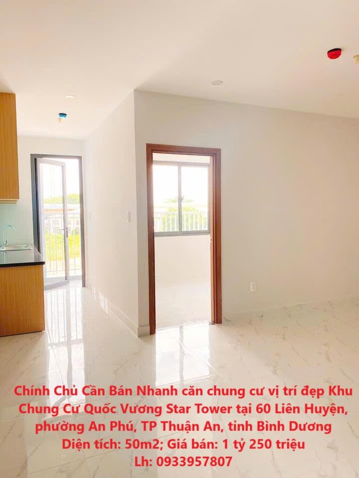 Chính Chủ Cần Bán Nhanh căn chung cư vị trí đẹp Khu Chung Cư Quốc Vương Star Tower tại TP Thuận An2157069