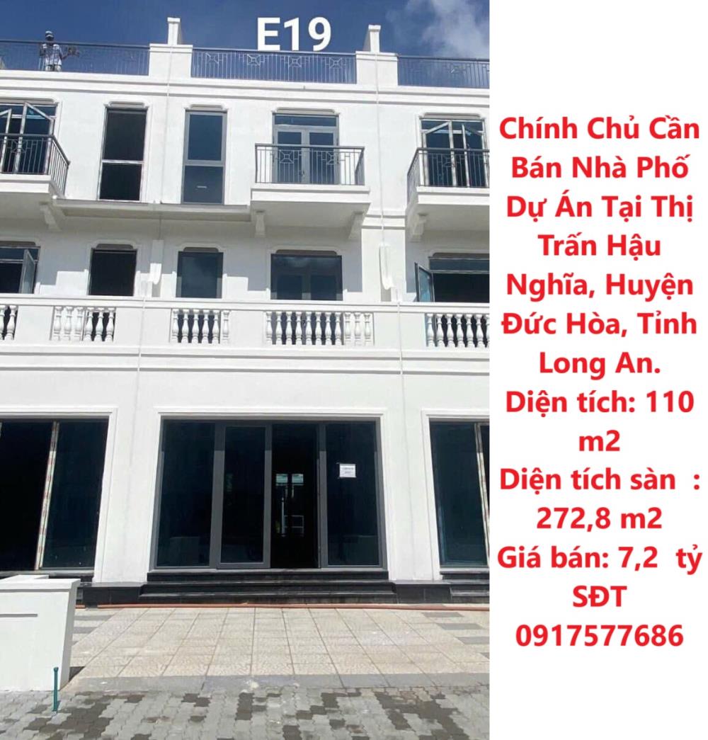 Chính Chủ Cần Bán Nhà Phố Dự Án Tại Thị Trấn Hậu Nghĩa, Huyện Đức Hòa, Tỉnh Long An.2068234