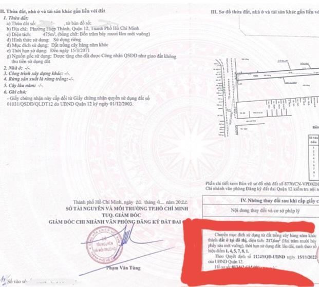 Bán nhà mặt tiền Đ. Hiệp Thành 13,ngay chợ Hiệp Thành, DT: 23 x 100 (CN: 2.185m2)2225121