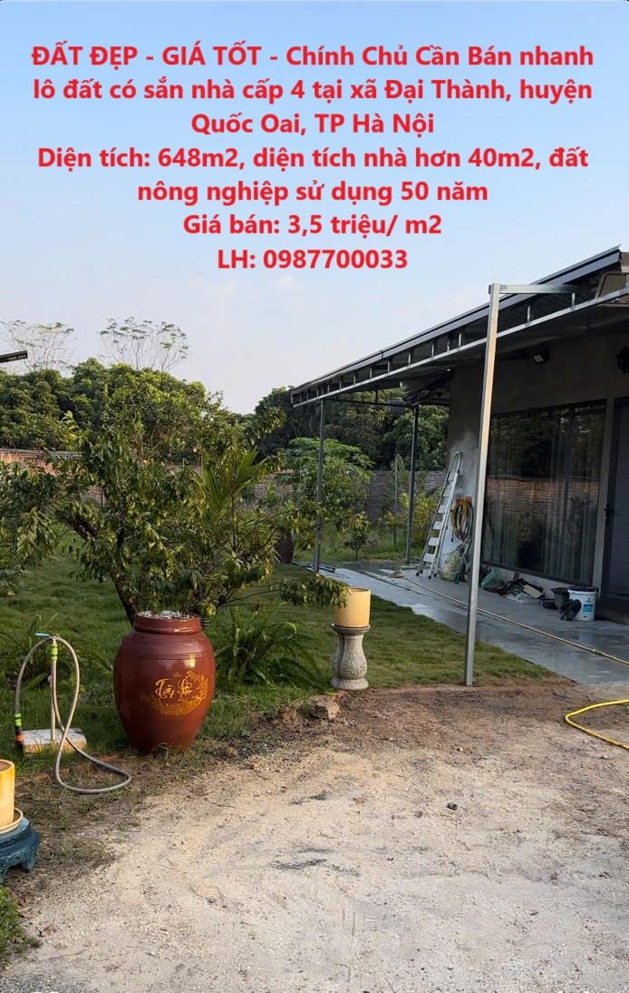 ĐẤT ĐẸP - GIÁ TỐT - Chính Chủ Cần Bán nhanh lô đất có sắn nhà cấp 4 tại huyện Quốc Oai, TP Hà Nội2080659