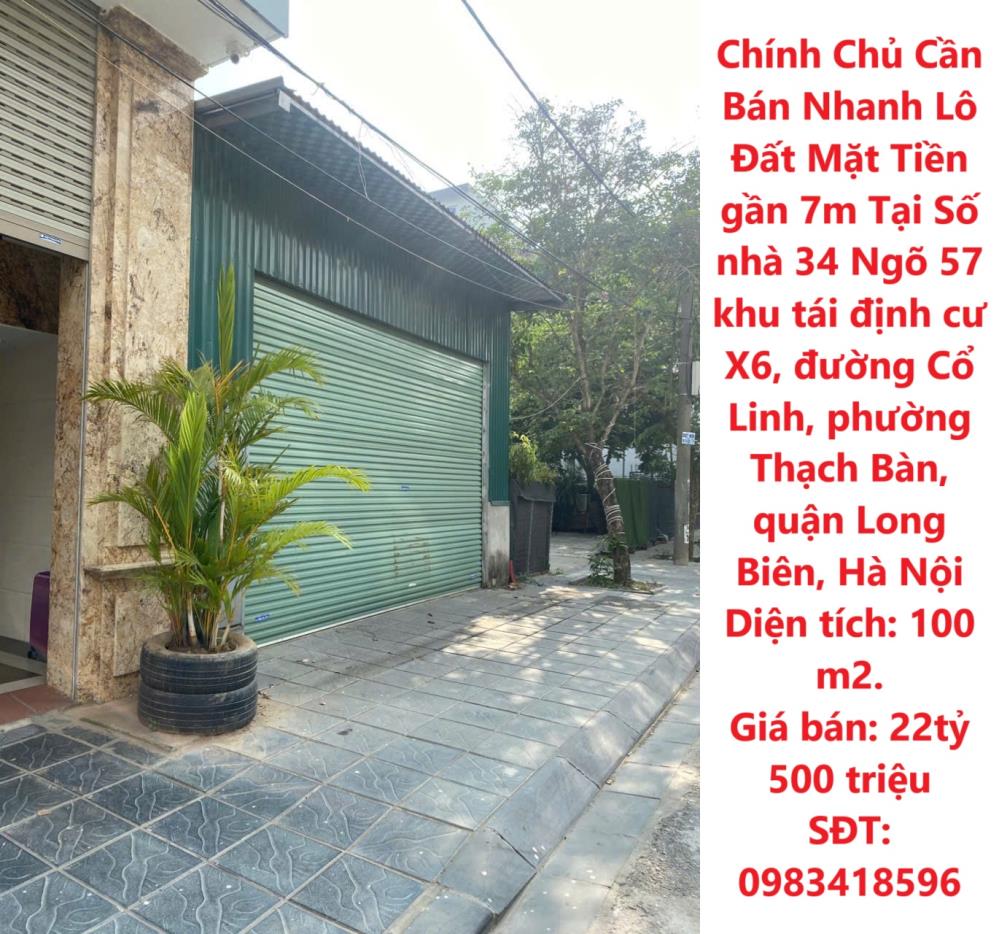 Chính Chủ Cần Bán Nhanh Lô Đất Mặt Tiền gần 7m Tại Phường Thạch Bàn, Quận Long Biên, tp Hà Nội2140196