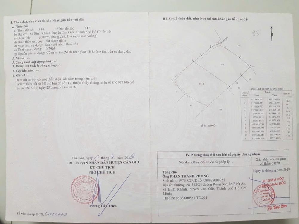 CHÍNH CHỦ CẦN BÁN LÔ ĐẤT ĐÓN ĐẦU CẦU BÌNH KHÁNH-HUYỆN CẦN GIỜ- TPHCM2131801