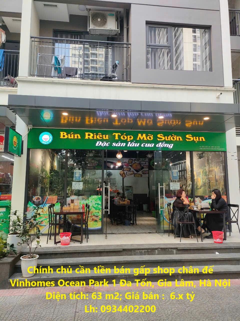 Chính chủ cần tiền bán gấp shop chân đế  Vinhomes Ocean Park 1 Đa Tốn, Gia Lâm, Hà Nội2085246