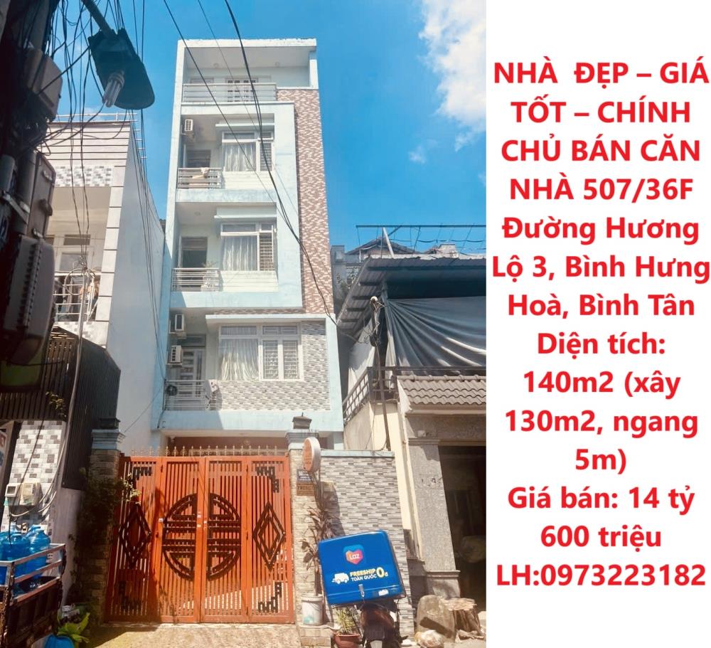 NHÀ  ĐẸP – GIÁ TỐT – CHÍNH CHỦ BÁN CĂN NHÀ 507/36F Đường Hương Lộ 3, Bình Hưng Hoà, Bình Tân2143088