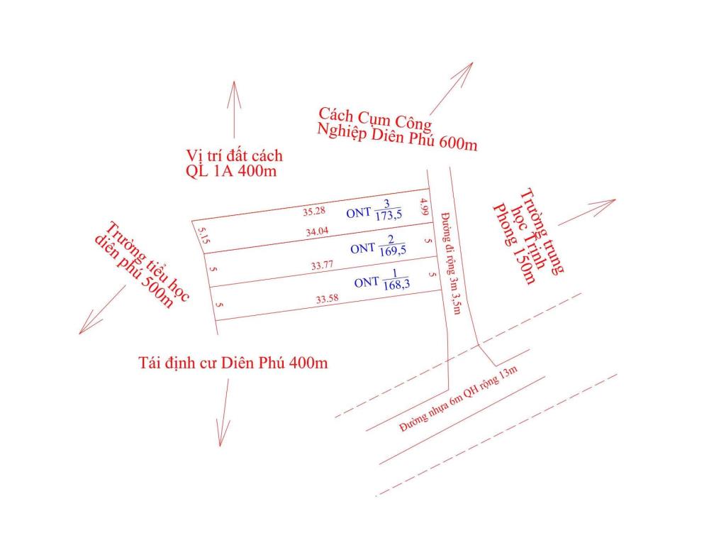 CẦN BÁN 3 LÔ  ĐẤT DIÊN PHÚ, DIÊN KHÁNH, KHÁNH HÒA2248336