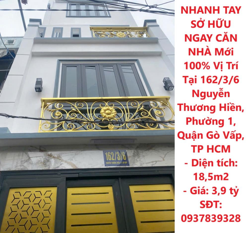 NHANH TAY SỞ HỮU NGAY CĂN NHÀ Mới 100% Vị Trí Tại Quận Gò Vấp, TP HCM2104064