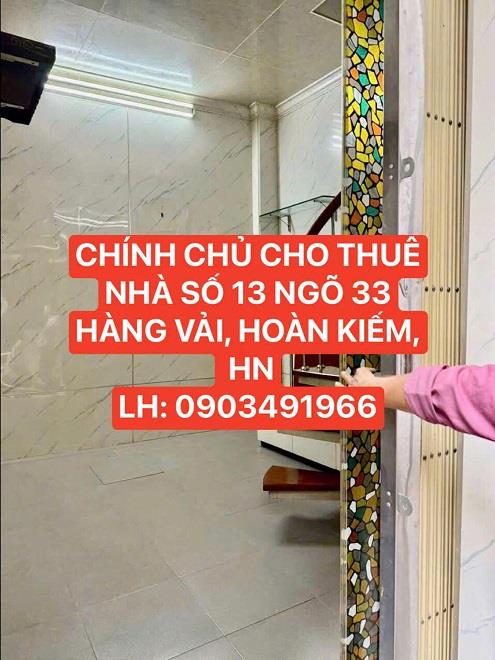 CHÍNH CHỦ CHO THUÊ NHÀ SỐ 13 TRONG NGÕ 33 PHỐ HÀNG VẢI, HOÀN KIẾM, HN2180855