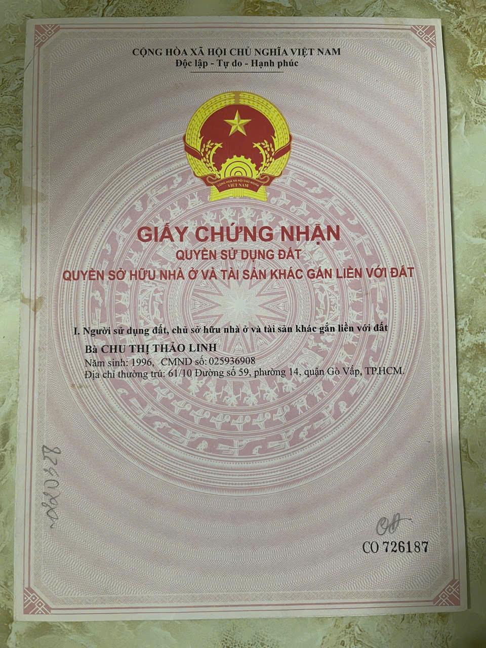 Chính chủ cần bán lô đất tại địa chỉ 237/14/6 Phạm Văn Chiêu, Phường 14, quận Gò Vấp,2162359