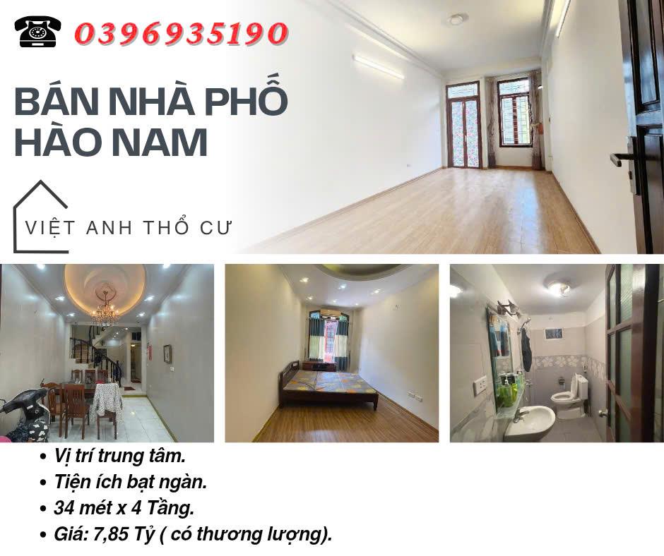 Bán nhà Hào Nam Đống Đa, Sổ Đỏ Vuông Vắn, Khu Trung Tâm, 34mx4T, Giá: 7,85 Tỷ, Lh: 0396935190.2372092