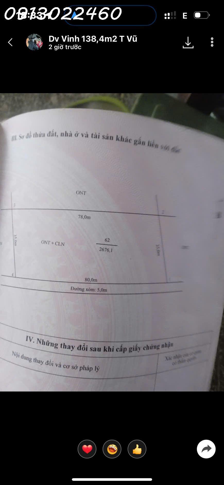 CHỈ 530 TRIỆU CÓ NGAY THỬA ĐẤT HAI MẶT TIỀN TẠI XÃ TU VŨ, THANH THUỶ, PHÚ THỌ2429775