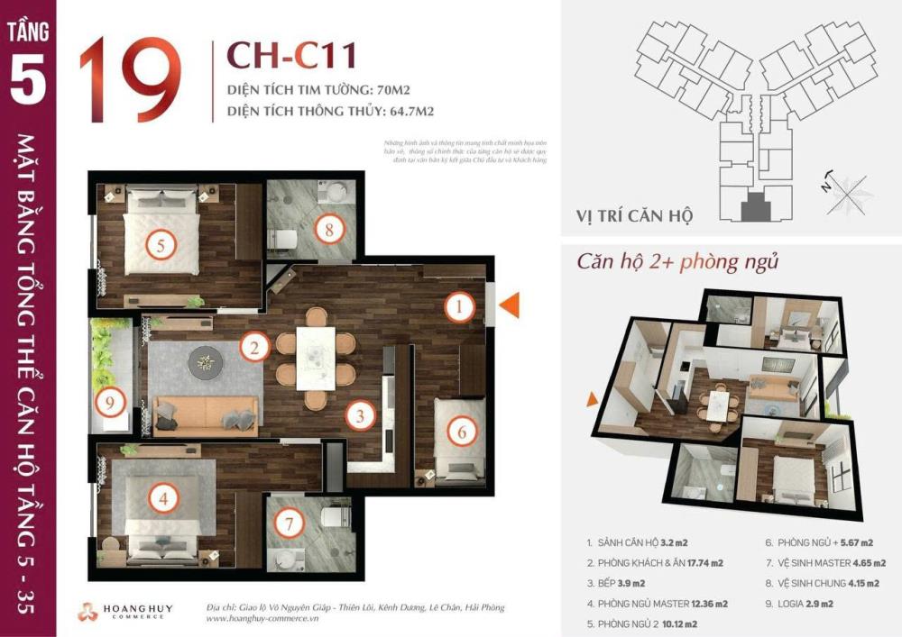 Bán 2 Căn Chung Cư Chính Chủ Tại Hoang Huy Commerce Đường Võ Nguyên Giáp quận Lê Chân.2439274