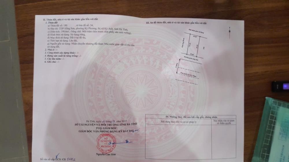 BÁN ĐẤT CHÍNH CHỦ TẠI QL1A, KỲ PHƯƠNG, KỲ ANH, HÀ TĨNH2336816