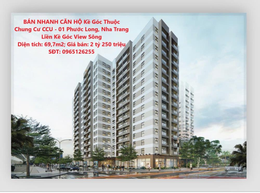 BÁN NHANH CĂN HỘ Kề Góc Thuộc Chung Cư CCU - 01 Phước Long, Nha Trang Liền Kề Góc View Sông2507043