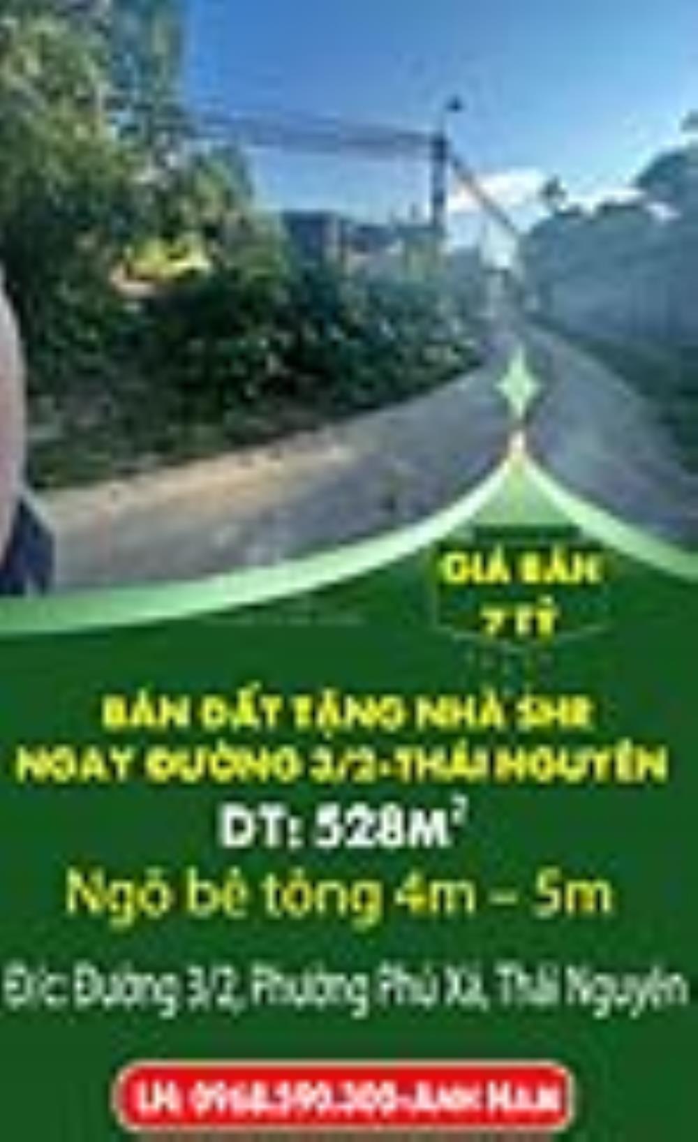 BÁN ĐẤT TẶNG NHÀ SHR NGAY ĐƯỜNG 3/2-THÁI NGUYÊN.2418873