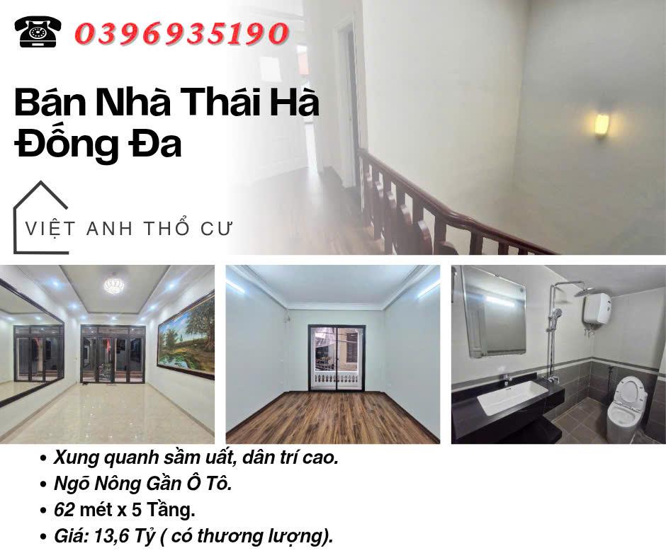 Bán nhà Phố Thái Hà, Ngõ Nông, Ba Bước Ra Phố, 62mx5T, Giá: 13.6 Tỷ, Lh: 0396935190.2436258