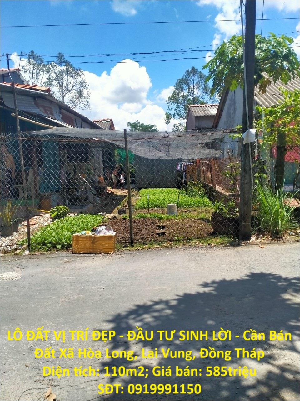 LÔ ĐẤT VỊ TRÍ ĐẸP - ĐẦU TƯ SINH LỜI - Cần Bán Đất Xã Hòa Long, Lai Vung, Đồng Tháp2619646