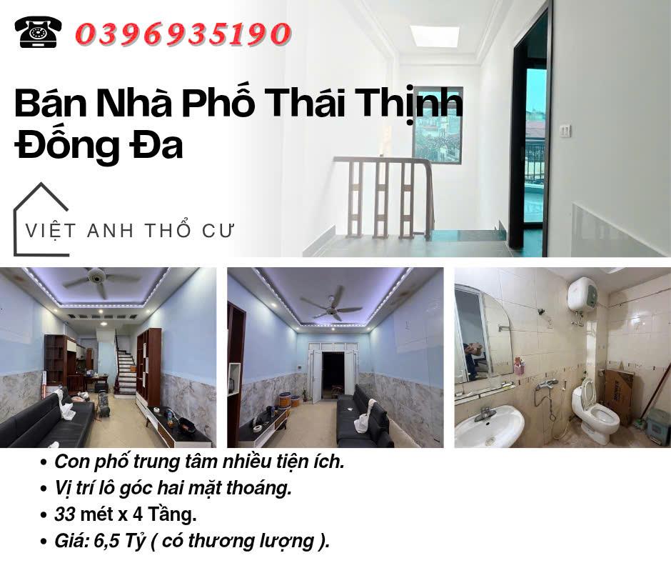 Bán nhà phố Thái Thịnh_Sổ Đỏ Chính Chủ_Lô Góc Hai Thoáng_33mx4T_Giá: 6.5 Tỷ, Lh: 0396935190.2511115