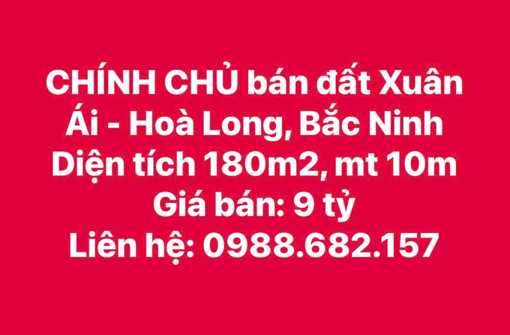 CHÍNH CHỦ CẦN BÁN ĐẤT TẠI BẮC NINH2476732