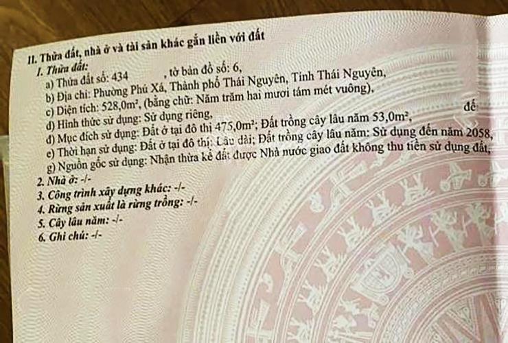 CHÍNH CHỦ BÁN ĐẤT TẶNG NHÀ SHR NGAY ĐƯỜNG 3/2-THÁI NGUYÊN2415176
