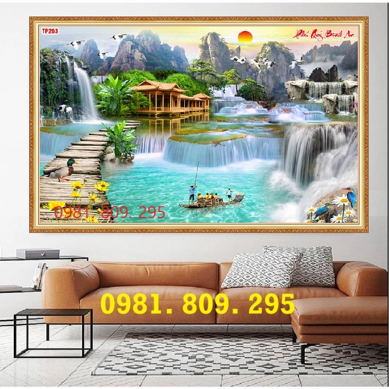 Tranh gạch , gạch 3d phòng khách thiên nhiên 2573495