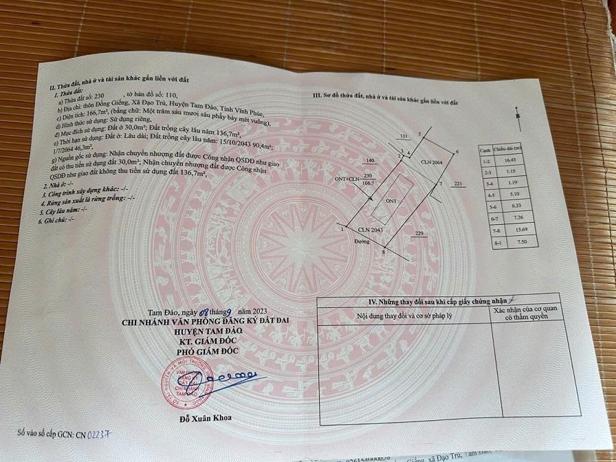 BÁN ĐẤT ĐẸP SẴN NHÀ 2 TẦNG TẠI ĐẠO TRÙ , TAM ĐẢO , VĨNH PHÚC2528065