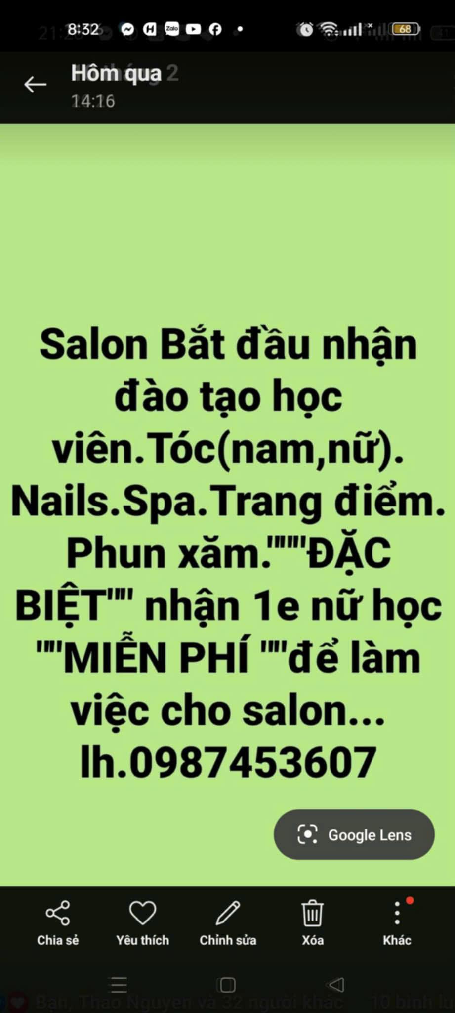 Salon tóc HƯƠNG số 48 đường Mai Lão Bạng Xóm 9 Nghi Phú Vinh Nghệ An CẦN TUYỂN:2473994