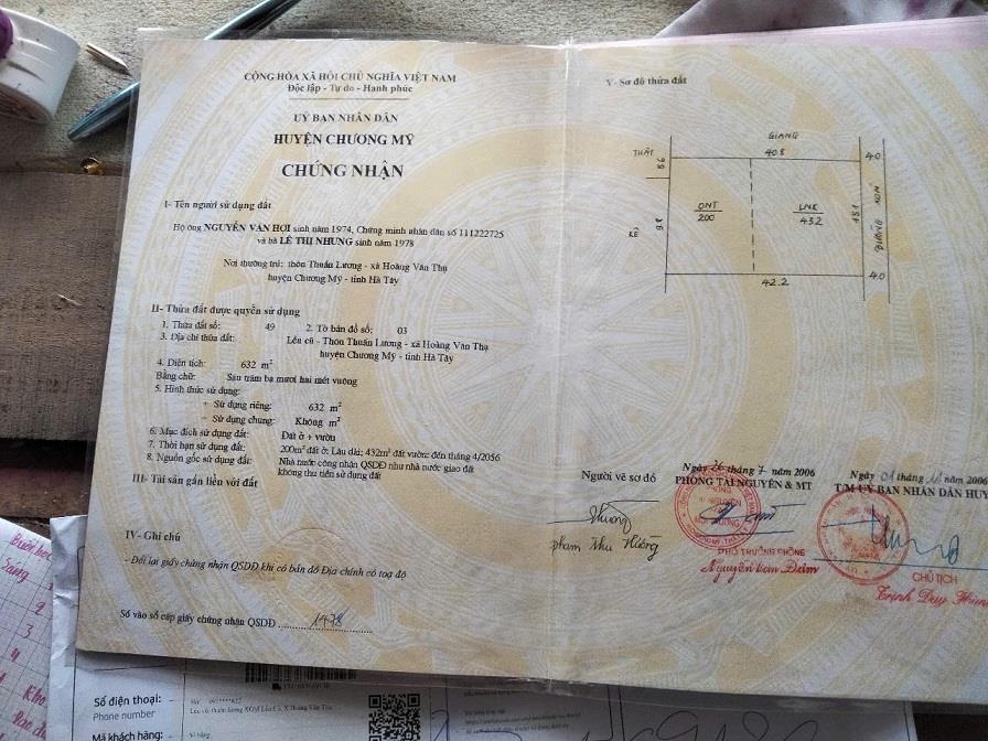 CHÍNH CHỦ CẦN BÁN LÔ ĐẤT TẠI HOÀNG VĂN THỤ- HUYỆN CHƯƠNG MỸ -HÀ NỘI2660185