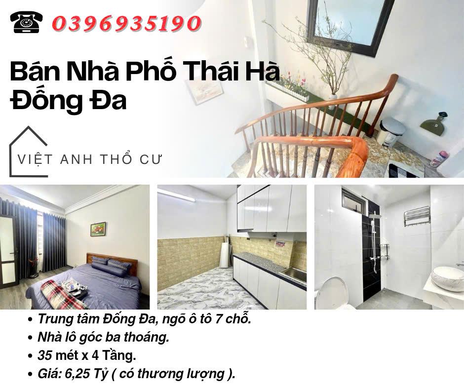 Bán nhà Thái Hà Đống Đa_Ngõ Ô Tô 7 Chỗ_Lô Góc Ba Thoáng_35mx4T_Giá: 6.25 Tỷ_Lh: 0396935190.2543551
