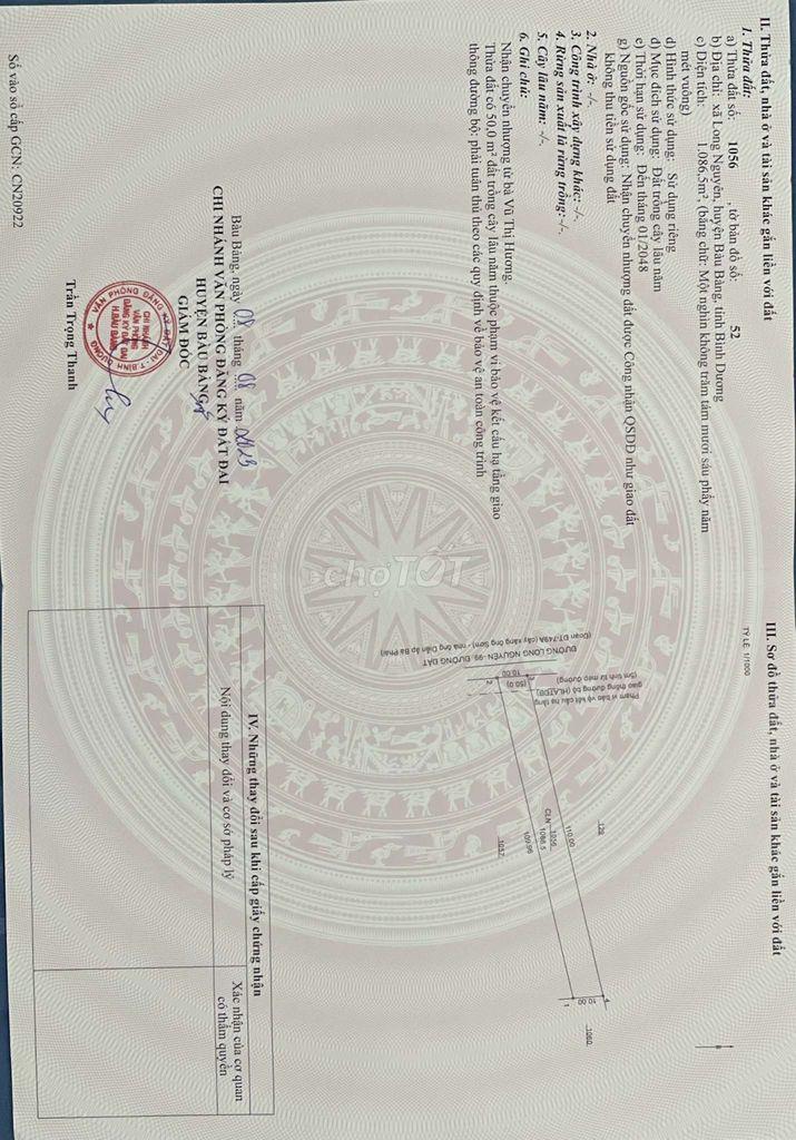Bán sào đất mặt tiền đường Long Nguyên 24m nhà hiện hữu sau đất xí nghiệp 1,2 tỷ2493682