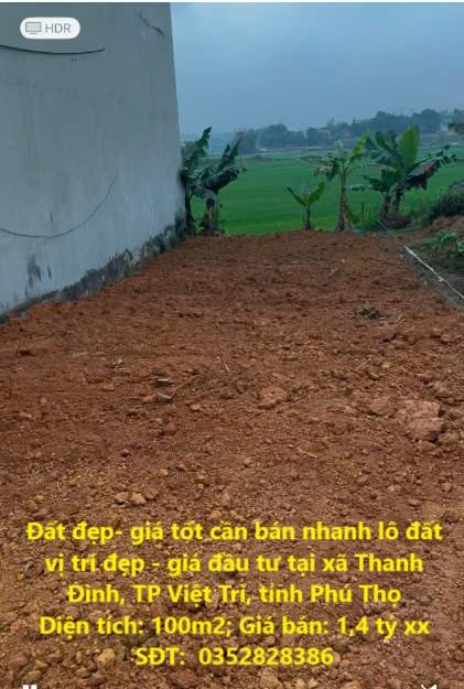 Đất đẹp- giá tốt cần bán nhanh lô đất vị trí đẹp - giá đầu tư tại TP Việt Trì, tỉnh Phú Thọ2577032