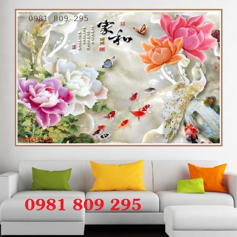  Gạch tranh mẫu đơn-Tranh hoa mẫu đơn nở rộ2573593