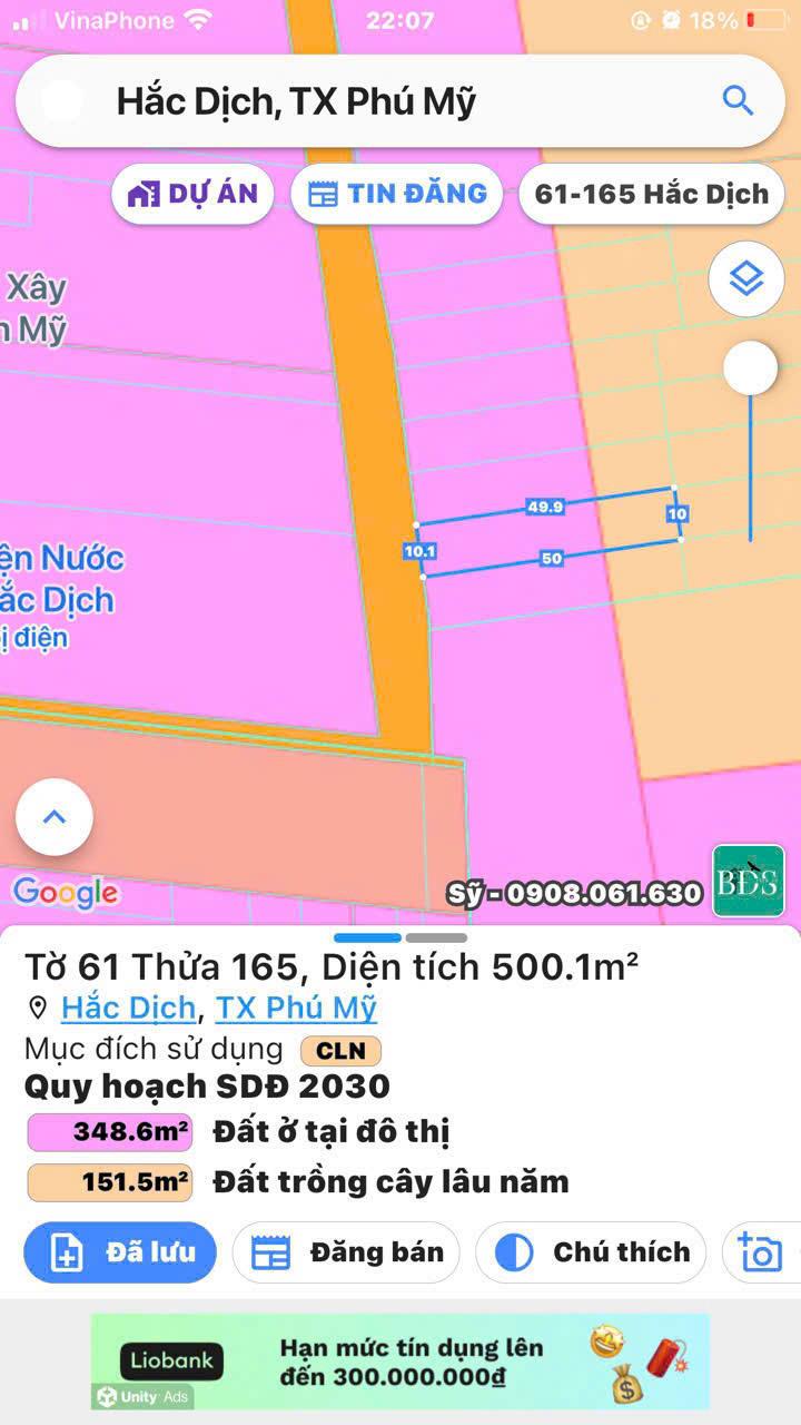 Chủ cần bán đất:
- Diện tích 10*50. Thổ cư 120m.P hắc dịch tp phú mỹ2618204