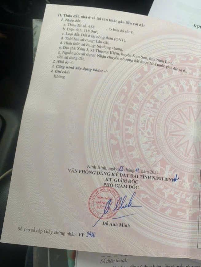 Chính Chủ Cần Bán Lô Đất Vị Trí Đẹp Tại xã Thượng Kiệm, Huyện Kim Sơn, Ninh Bình2455940