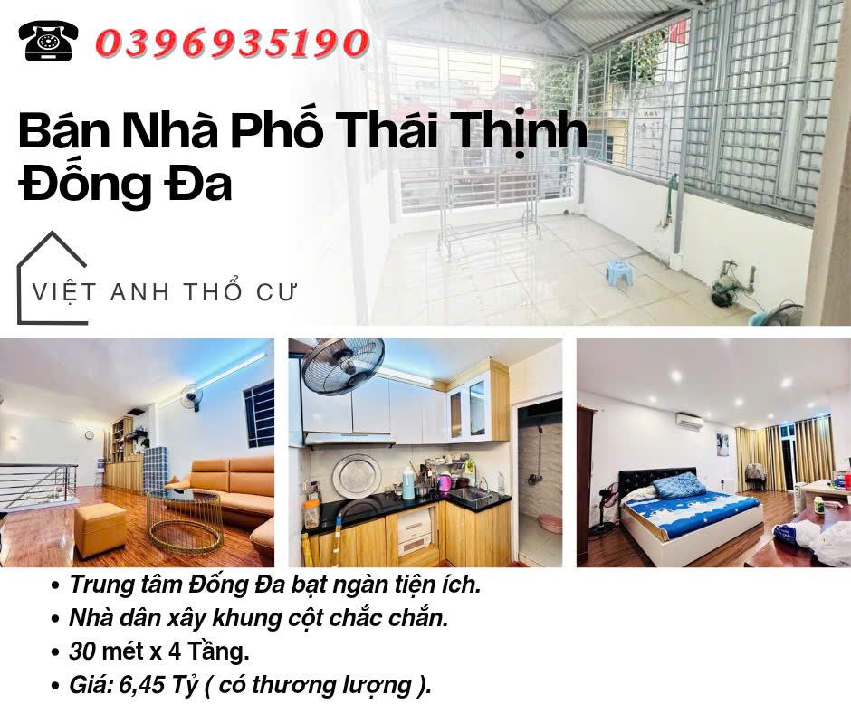Bán nhà phố Thái Thịnh_Dân Xây Ở_Ngõ Ô Tô Tránh_30mx4T_Giá: 6.45 Tỷ_Lh: 0396935190.2526935