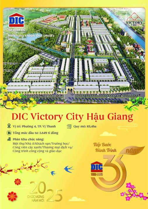 Đất nền sẵn sổ giá hời từ CĐT uy tín DA  DIC Victory Hậu Giang ưu đãi chiết khấu lên tới 12% trực tiếp từ CDT DIC2501491