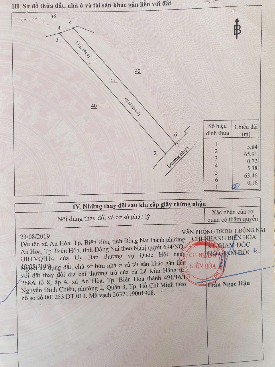 Bán 378.4m2 Nhà Đất Chính Chủ 2 Mặt Tiền Đường Nhựa Nguyễn Trung Trực, KP4, P.An Hòa, Biên Hòa2348679